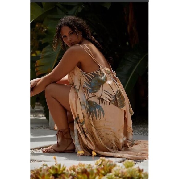 Anthropologie Strappy Sheer Midi Cover-Up Dress - Picture 1 of 9